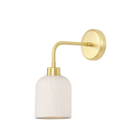 Osier Matte White Striped Wall Light